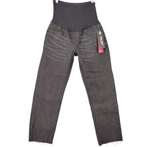 Blue Savvy Maternity Black Jeans NEW Stretch Straight Full Panel Casual Womens L